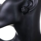 Black Large Fireball Stud Earrings