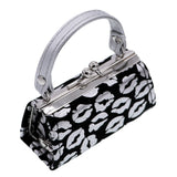 Silver Kiss Lips Mini Kisslock Wallet