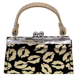 Gold Kiss Lips Mini Kisslock Wallet